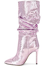 Paris Texas Stiletto Slouchy Boot in Pink, view 5, click to view large image.