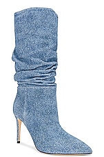 Paris Texas Slouchy Boot 85 in Medium Wash, view 2, click to view large image.
