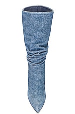 Paris Texas Slouchy Boot 85 in Medium Wash, view 4, click to view large image.