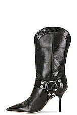 Paris Texas June Midcalf Boot in Black, view 5, click to view large image.