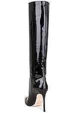 Paris Texas Stiletto Boot Heel 105 in Black, view 3, click to view large image.