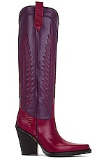 Paris Texas El Dorado Embroidered Boot Heel 100 in Berry, view 1, click to view large image.