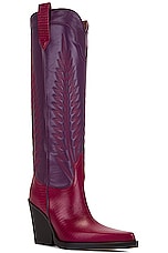 Paris Texas El Dorado Embroidered Boot Heel 100 in Berry, view 2, click to view large image.