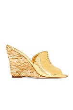 Paris Texas Deia 100 Mule Heel in Gold & Natural, view 1, click to view large image.