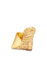 Paris Texas Deia 100 Mule Heel in Gold & Natural, view 3, click to view large image.