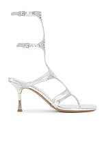 Paris Texas Uma 75 Sandal Heel in Silver, view 1, click to view large image.