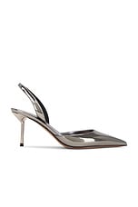 Paris Texas Lidia Slingback Heel 75 in Gunmetal, view 1, click to view large image.