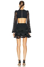 PatBO Fringe Cut-out Mini Dress in Black, view 3, click to view large image.
