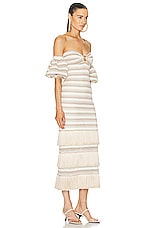 PatBO Striped Crochet Maxi Dress in Natural, view 2, click to view large image.