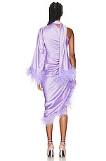 PatBO Feather Trim Oscar Dress in Lavender, view 5, click to view large image.