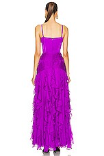 PatBO Bustier Ruffle Maxi Dress in Purple, view 4, click to view large image.