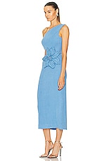 PatBO Flower Applique Midi Dress in Sky, view 3, click to view large image.