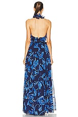 PatBO Nightflower Open Back Maxi Dress in Indigo, view 3, click to view large image.