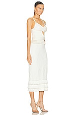 PatBO Twist Top Fringe Midi Dress in Ivory, view 2, click to view large image.