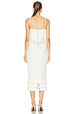 PatBO Twist Top Fringe Midi Dress in Ivory, view 3, click to view large image.