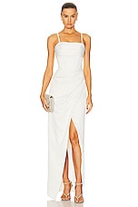 PatBO Draped Maxi Dress in Ivory, view 1, click to view large image.