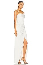 PatBO Draped Maxi Dress in Ivory, view 2, click to view large image.