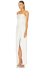 PatBO Draped Maxi Dress in Ivory, view 3, click to view large image.