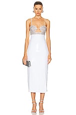PatBO Hand Beaded Sequin Midi Dress in White, view 1, click to view large image.