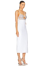 PatBO Hand Beaded Sequin Midi Dress in White, view 2, click to view large image.