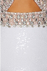 PatBO Hand Beaded Sequin Midi Dress in White, view 4, click to view large image.