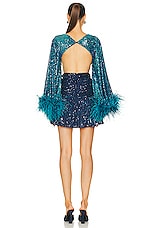 PatBO X Alessandra Ambrioso Ombre Sequin Mini Dress in High Tide, view 3, click to view large image.