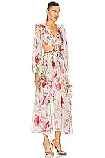 PatBO Viera Cut-Out Maxi Dress in White, view 2, click to view large image.