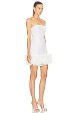 PatBO Strapless Lace Mini Dress in White, view 2, click to view large image.