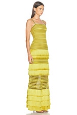 PatBO Woven Fringe Maxi Dress in Absinthe, view 2, click to view large image.