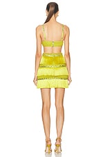 PatBO Hand-beaded Fringe Mini Dress in Absinthe, view 3, click to view large image.