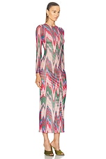 PatBO Wave Printed Tulle Maxi Dress in Multi, view 2, click to view large image.