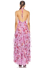 PatBO Floral Haze Stretch Tulle Maxi Dress in Violet, view 3, click to view large image.