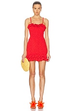 PatBO Papillon Jacquard Flutter Mini Dress in Red | FWRD