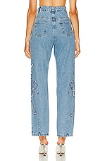 PatBO Hand Beaded Straight Leg Jean in Denim, view 3, click to view large image.