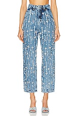 PatBO Rinestone Beaded Straight Leg in Denim, view 1, click to view large image.