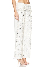 PatBO Beaded Wide Leg in White, view 2, click to view large image.