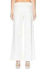 PatBO Beaded Wide Leg in White, view 3, click to view large image.