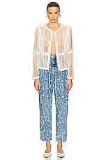 PatBO Fully Beaded Jacket in White, view 4, click to view large image.