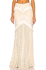 PatBO Fringe Trim Maxi Skirt in Sandstone, view 1, click to view large image.