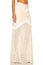 PatBO Fringe Trim Maxi Skirt in Sandstone, view 2, click to view large image.