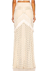 PatBO Fringe Trim Maxi Skirt in Sandstone, view 3, click to view large image.