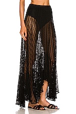 PatBO Lace Beach Skirt in Black, view 2, click to view large image.