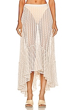 PatBO Lace Beach Skirt in White, view 1, click to view large image.