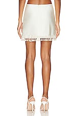 PatBO Beaded Mini Skirt in White, view 3, click to view large image.