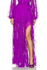 PatBO Ruffle Maxi Skirt in Purple, view 1, click to view large image.