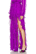 PatBO Ruffle Maxi Skirt in Purple, view 3, click to view large image.