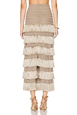 PatBO Metallic Fringe Maxi Skirt in Gold, view 3, click to view large image.