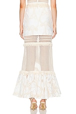 PatBO Fluted Lace Maxi Skirt in Natural, view 3, click to view large image.