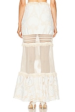 PatBO Fluted Lace Maxi Skirt in Natural, view 4, click to view large image.
