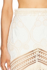 PatBO Fluted Lace Maxi Skirt in Natural, view 6, click to view large image.